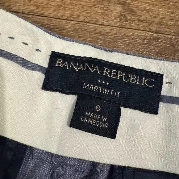 Banana Republic Martin Wide Leg Pants Blue Cotton Linen Lightweight Breathable 6 - Picture 4 of 9
